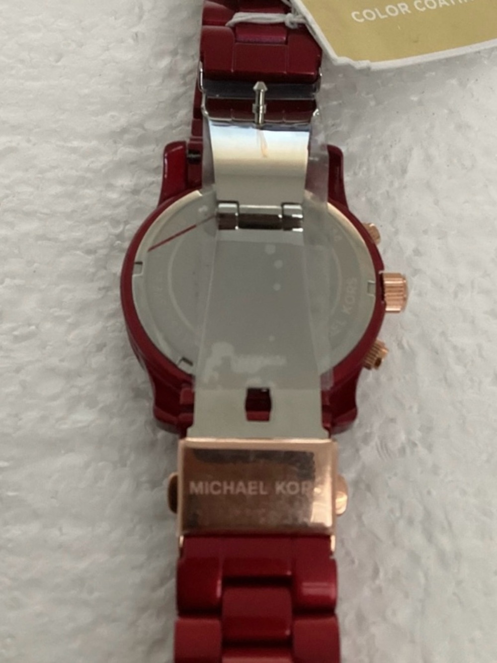 Michael Kors Runway Chronograph Red-Coated Stainless Steel Watch - Picture 8 of 13